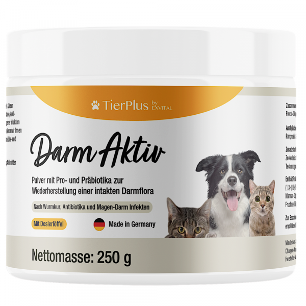 Darm Aktiv Pulver für Hunde & Katzen, Probiotika & Präbiotika