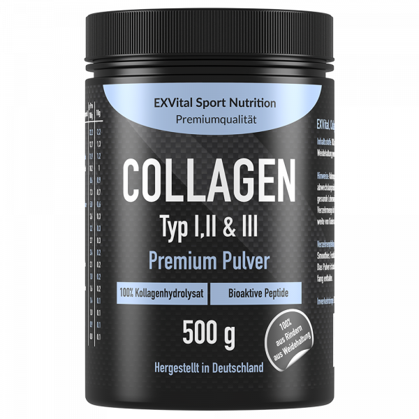 Collagen Pulver 500 Gramm, Bioaktives Kollagen von EXVital