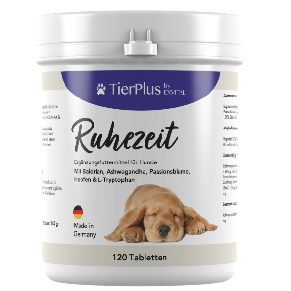 TierPlus Ruhezeit Tabletten für Hunde mit Baldrian und Ashwagandha
