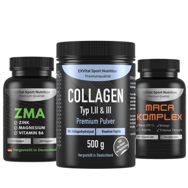 Performance Stack (Collagen Pulver, ZMA & Maca Komplex Kapseln)