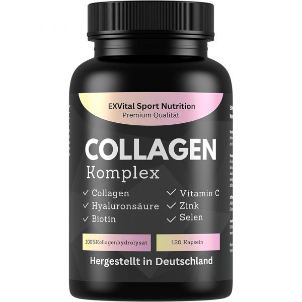 Collagen Hyaluronsäure Komplex, 120 Kapseln 1000mg Kollagen von EXVital